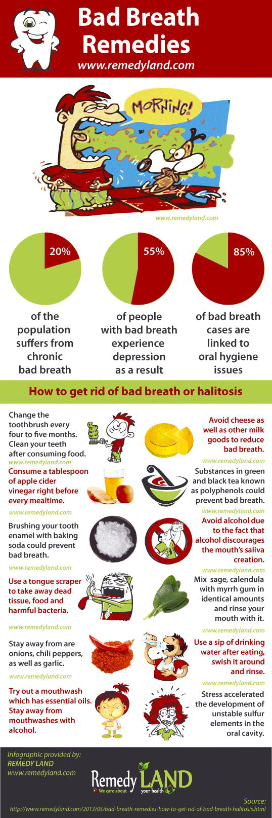 Bad breath remedies infographic