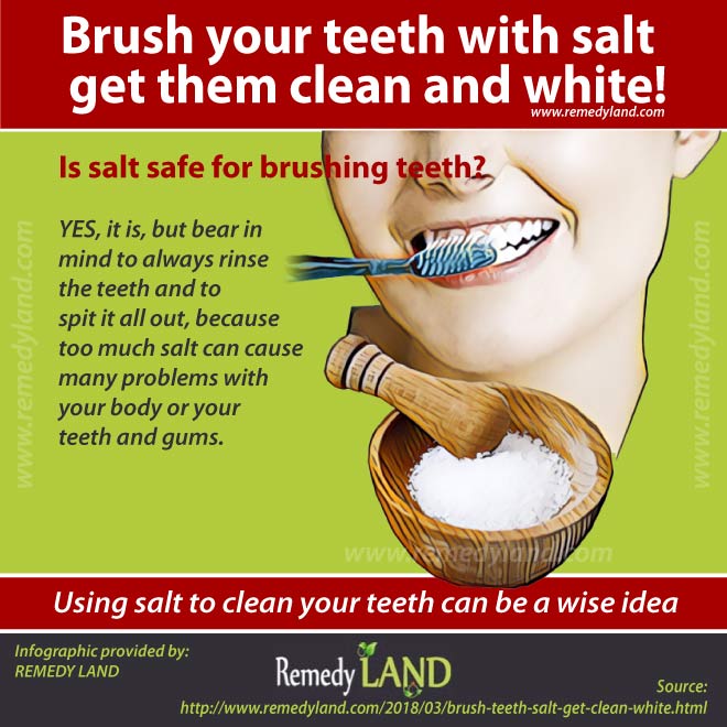 brush teeth salt get clean white